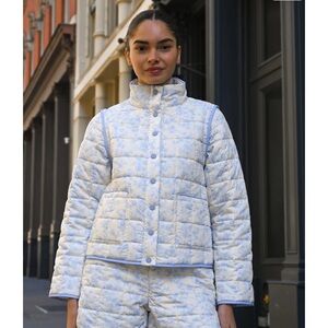 Yllw the label Amelia Blue toile Quilted convertible Jacket